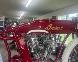 Right side Indian logo painted on the gas tank.